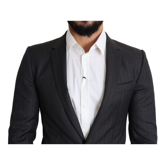 Dolce & Gabbana Black Wool Single Breasted Coat MARTINI Men's Blazer